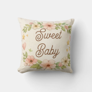 Söt Baby Shower Kudde Blommig Prydnad för barnka