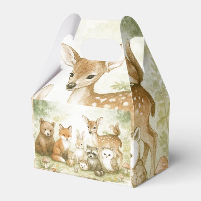 Söt baby shower med söta djur presentaskar (Framsidan Sidan)