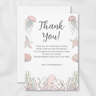 Söt baby shower ocean kust tema tack kort