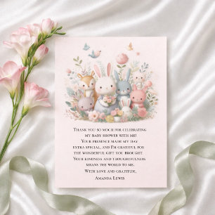 Söt Baby Shower Pastell Whimsy Djur Tack Kort