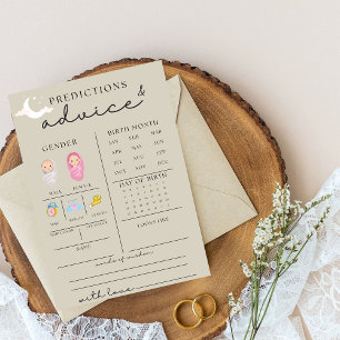 Söt Baby Shower-råd och Förutsägelsekort Inbjudningar