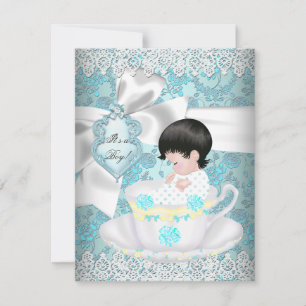 Söt baby shower teal pojke eller flicka inbjudningar