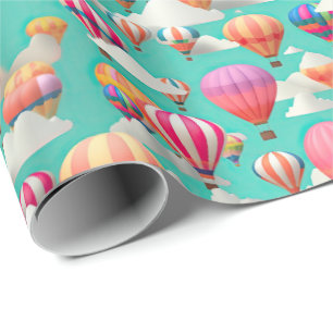 Söt baby shower varmluftsballong kakel presentpapper