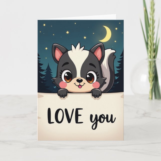 Söt baby skunk kärlek vykort (Framsida)
