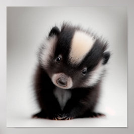 Söt baby skunk-porträtt | Fyrkantig 1:1-plakat Poster
