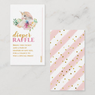 Söt Baby Unicorn Diaper Raffle Biljett Tilläggskort
