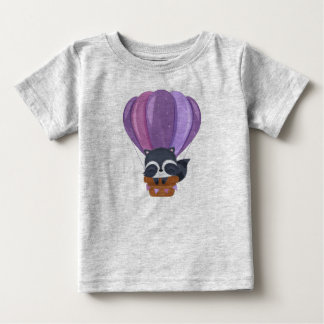 Söt baby varmluftsballong tvättbjörn seriefigur t shirt