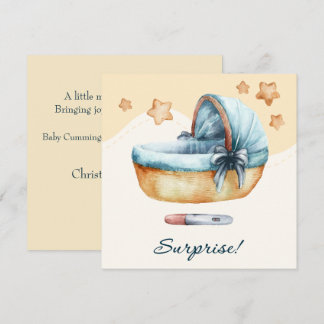 Söt Baby Watercolor Vagga Graviditet Meddelande