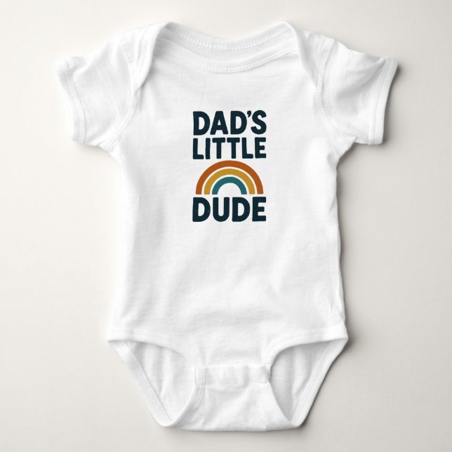 Söt babybodysuit med "Pappas lilla kille" T Shirt (Framsida)