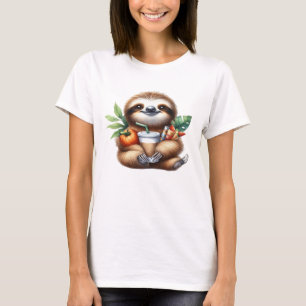 Söt Babydovendyr med Pumpakaffe och Pannkakor w T Shirt