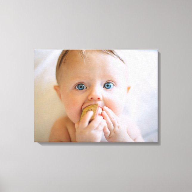 Söt babyduk på canvas | Prydnad för barnkammare |  (Framsida)