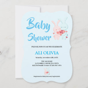 Söt babydusch för bunny älskare inbjudningar