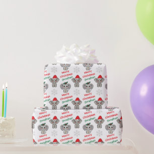 Söt babyelefant jultomtehatt jul presentpapper