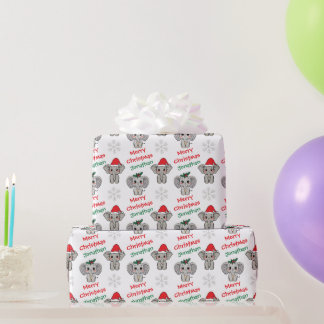 Söt babyelefant jultomtehatt jul presentpapper