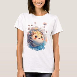 Söt babyfisk Vattenfärg Blommig Trädgård T Shirt