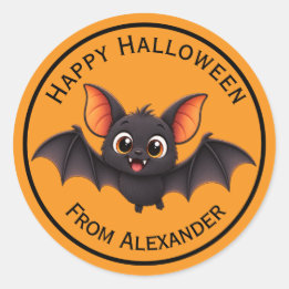 Söt babyfladdermus Personlig Halloween Runt Klistermärke