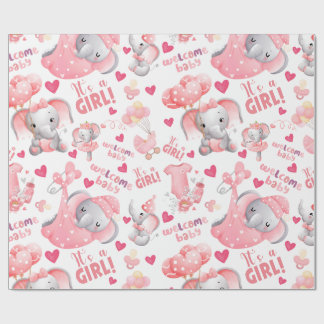 Söt babyflicka - Baby Shower & Nyfödd flicka Prese Presentpapper