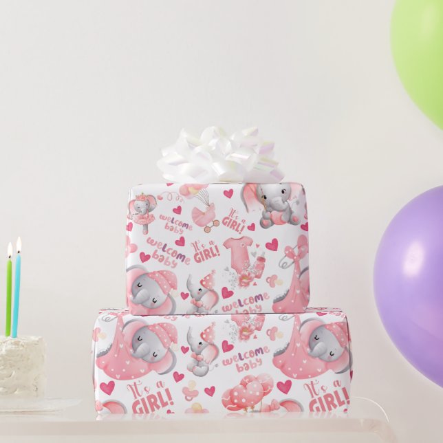 Söt Babyflicka - Baby Shower & Nyfödd Flickas Pres Presentpapper (Festgåvor)