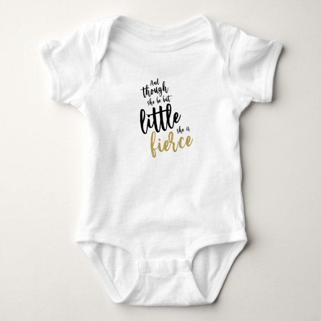 Söt babyflicka Liten ilsken glitter T Shirt (Framsida)