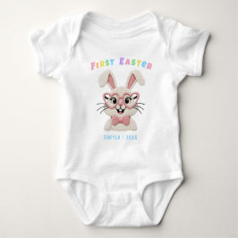Söt babyflicka pojke första påskharen t shirt