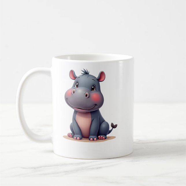Söt babyflodhäst kaffemugg (Vänster)