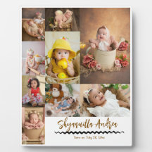 söt babyfotoplakett - 9 foton & textpersonlig