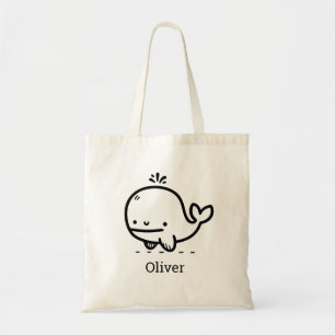 Söt Babygalärd - Kawaii Havslevande Linjedesign Tygkasse