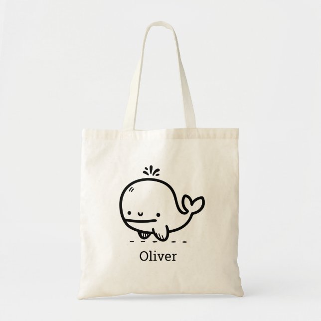 Söt Babygalärd - Kawaii Havslevande Linjedesign Tygkasse (Framsidan)