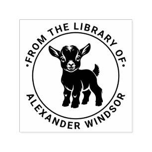 Söt babyget som står #1 Rundt bibliotek boknamn Självfärgande Stämpel