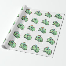 Söt babygrön kameleont Presentpapper