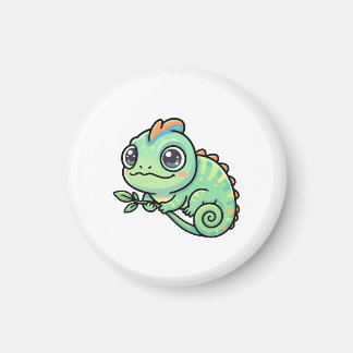 Söt babygrön kameleontmagnet magnet
