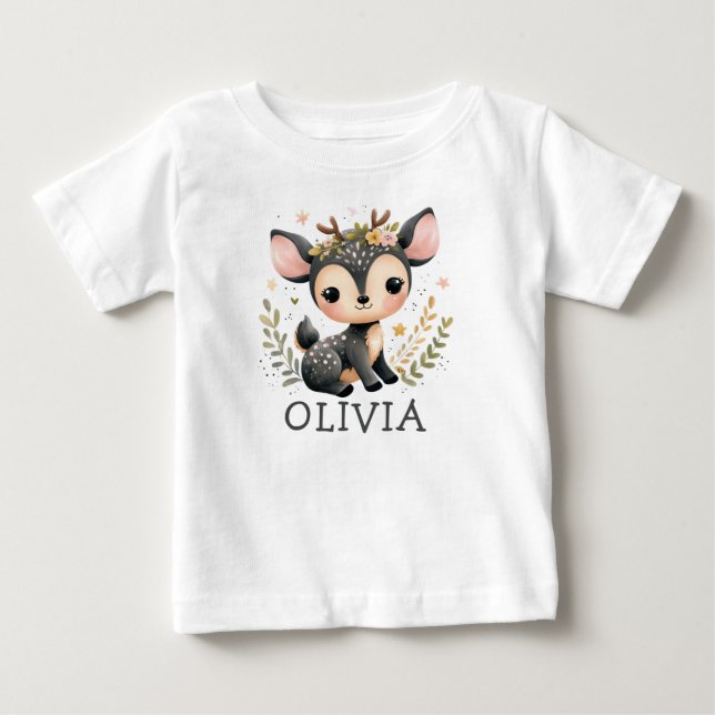 Söt babyhjort Personlig T Shirt (Framsida)