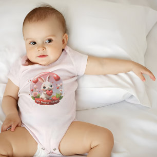 Söt babykanin valentinehjärta Baby Body T Shirt