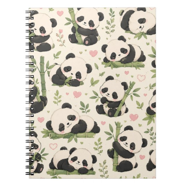 Söt Babypandamönster | Anteckningsbok (Framsidan)