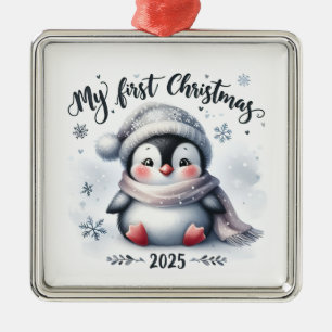 SÖT BABYPINGVIN FÖR MIN FÖRSTA JUL JULGRANSPRYDNAD METALL