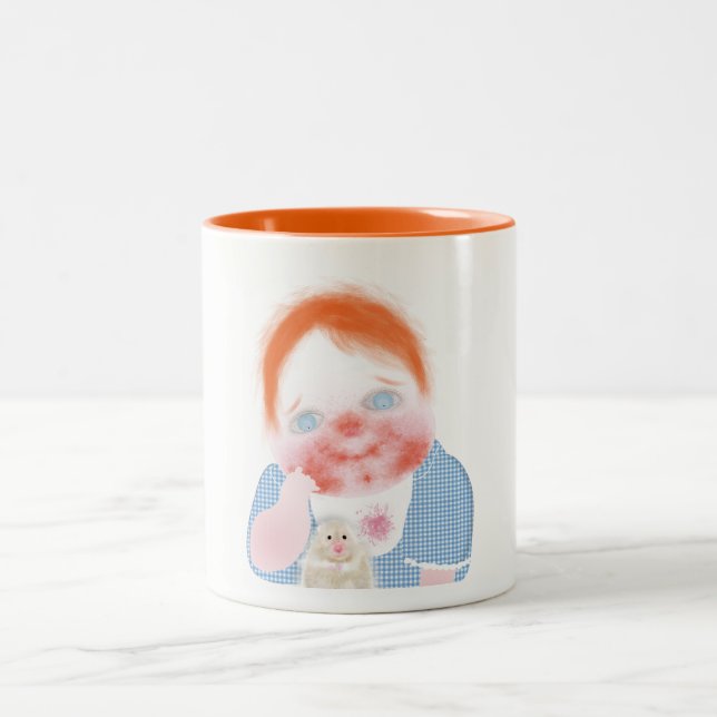 Söt babys servicbordsmugg av ORDesigns. Två-Tonad Mugg (Center)