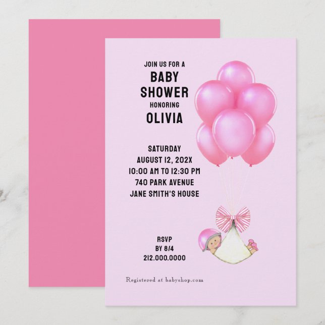 Söt babystövel inbjudningar (Fram/baksida)