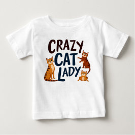 Söt babytröja – Galen kattdam med sassiga katter T Shirt