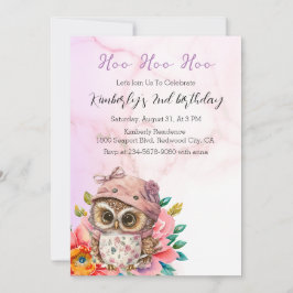 Söt babyuggla inbjudningar