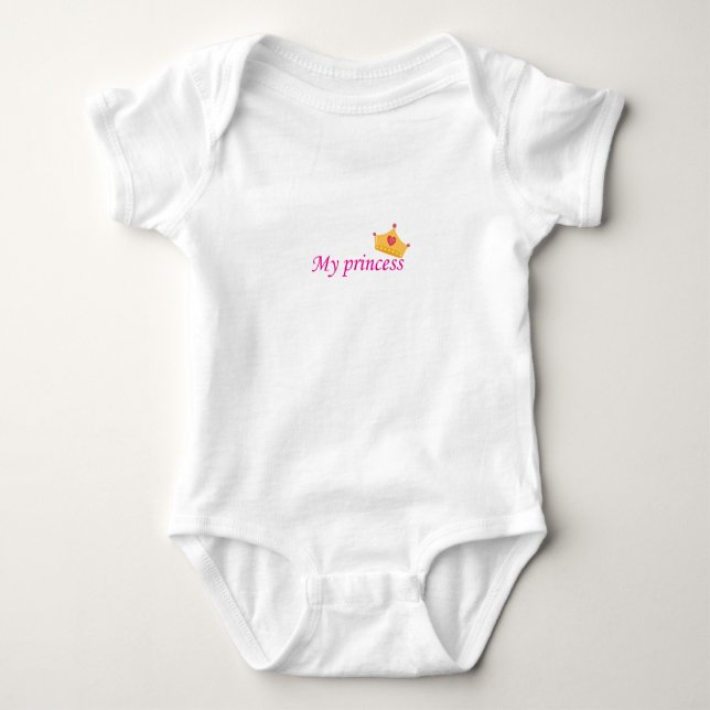 Söt babyundertröja med frasen (Min prinsessa) på  T Shirt (Framsida)