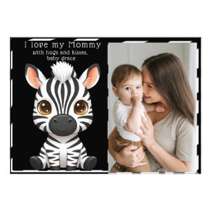 Söt babyzebrakonst, barnets namn & meddelande foto
