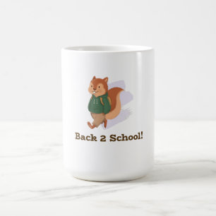 Söt back to school-ekorns utformning kaffemugg