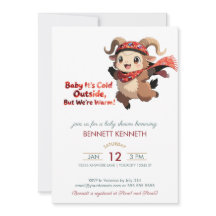 Söt bagge vinter baby shower inbjudan