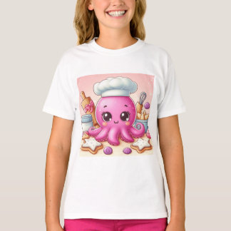 Söt bakande bläckfisk skjorta t shirt