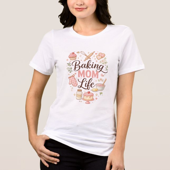 Söt bakande mammas livsstil t shirt (Framsida)