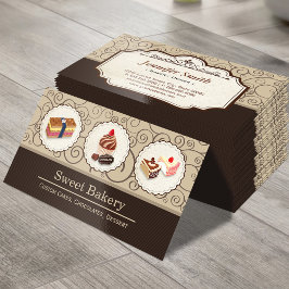 Söt bakeributik Anpassningsbar Cakes Chocolates De Visitkort
