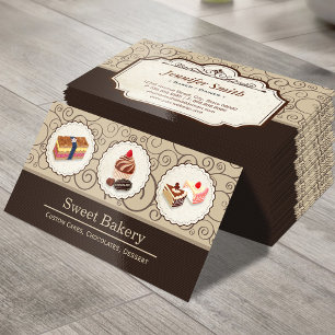 Söt bakeributik Anpassningsbar Cakes Chocolates De Visitkort