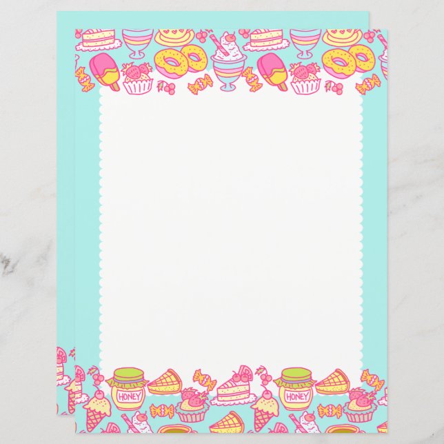 Söt Bakery och Drycker Aqua (Fram/baksida)