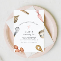 Söt bakfest för flickans födelsedagsinbjudan