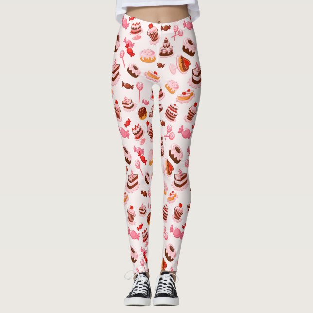Söt bakgrund leggings (Framsida)